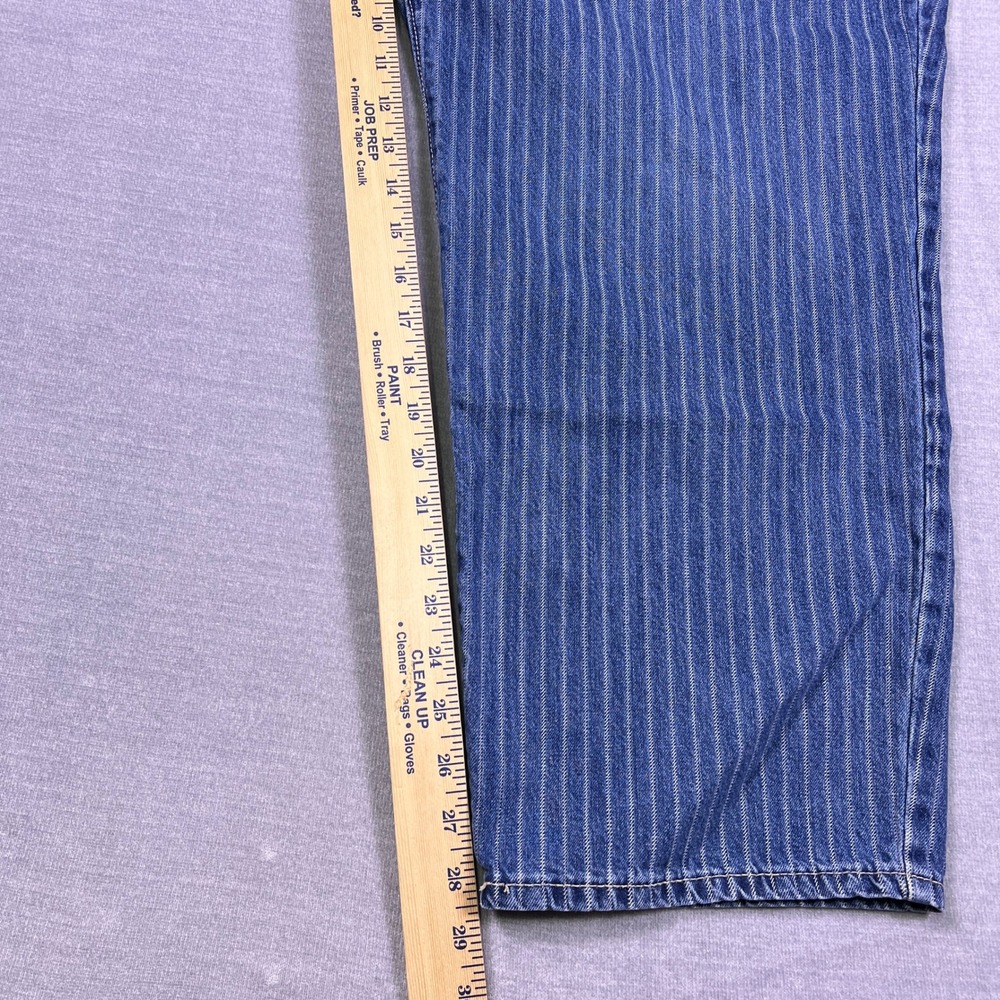 Old Navy Pinstripe Rigid O.G. Loose Denim Jeans Womens Size 22 Blue Cotton - Picture 9 of 12